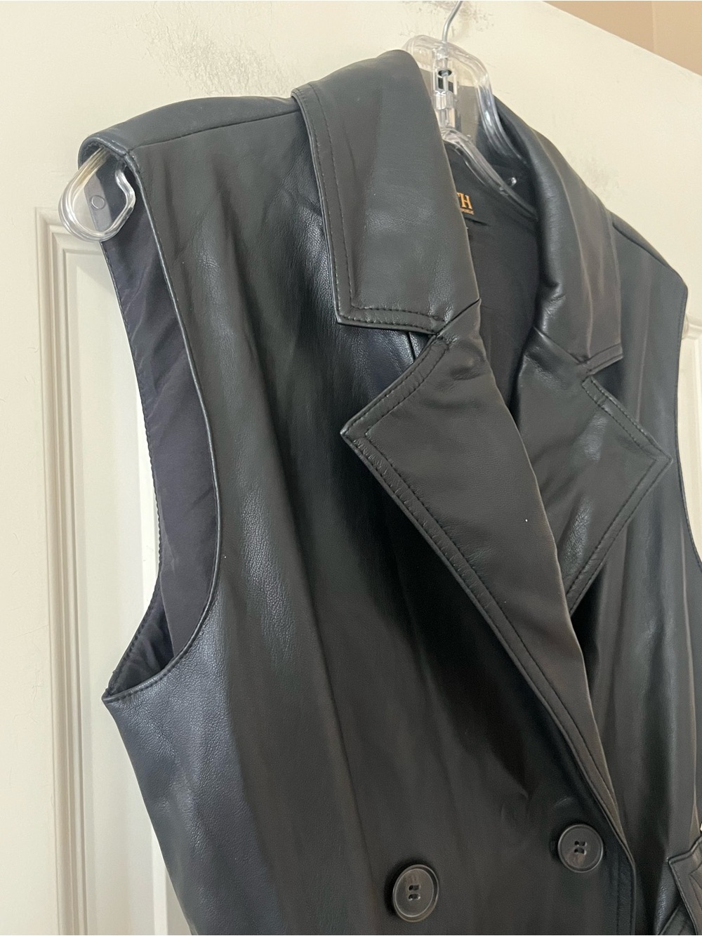 Truth by Republic Faux Leather Dress Vest with Wrap tie/buttons Size Small - Picture 11 of 16